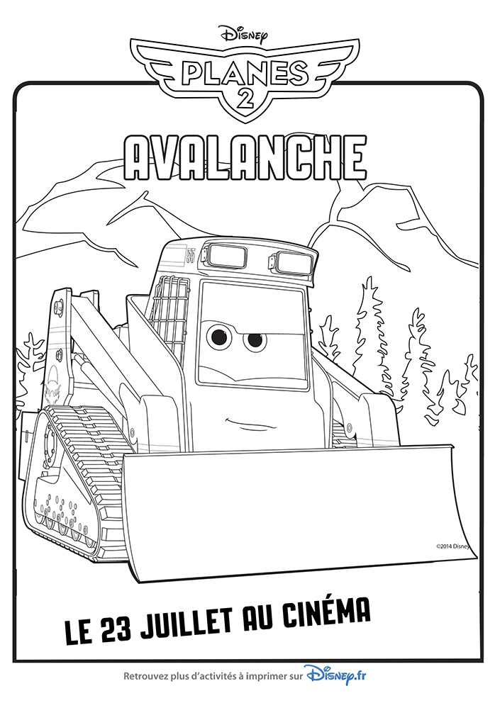 coloriage Avalanche le bulldozer planes2