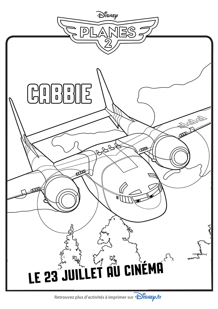 coloriage Cabbie Avion de transport militaire planes2