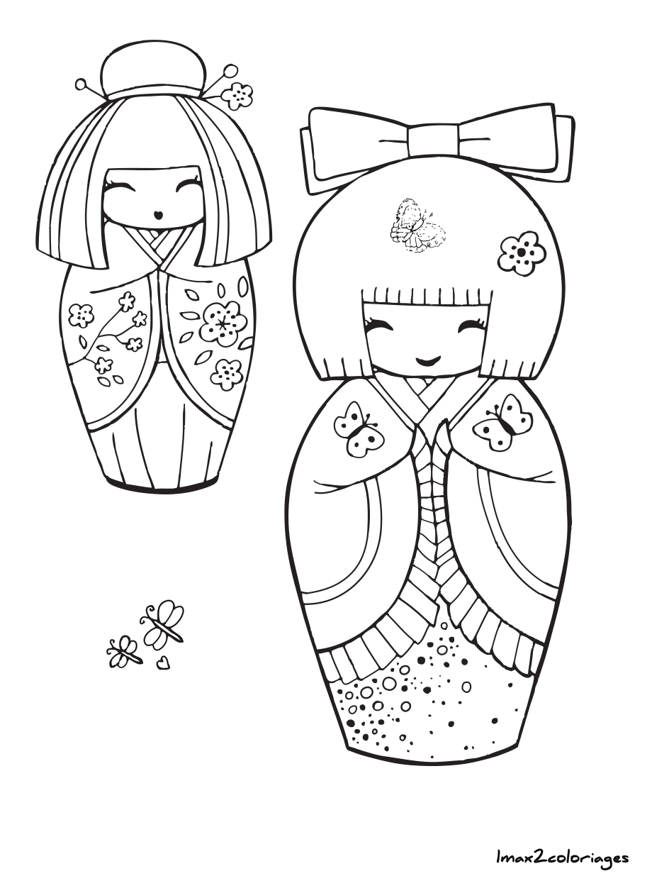 coloriage kokeshi numero 11