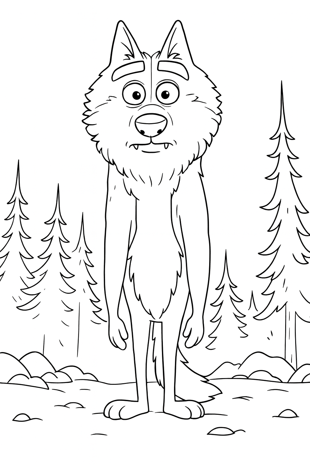 loup abandonné coloriages