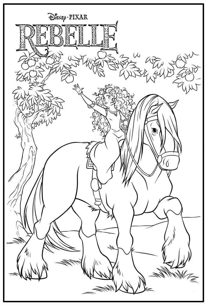 rebelle - Princesse Merida sur son cheval Angus
