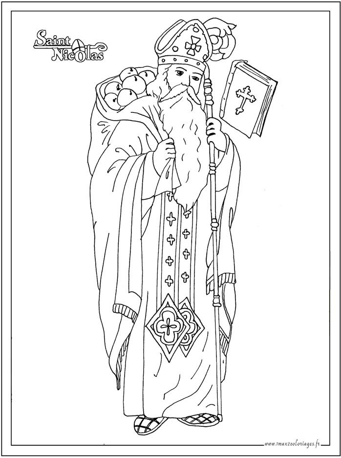 saint nicolas coloriage