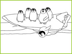 famille de pingouins rigolos