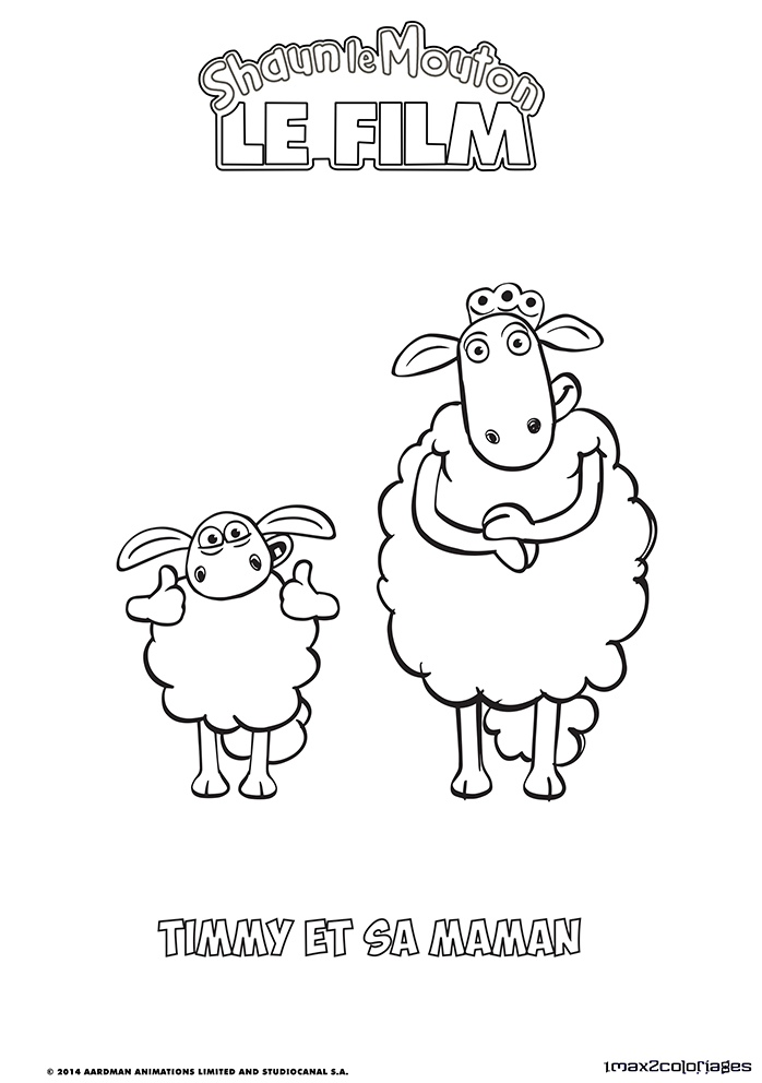 coloriage shaun le mouton