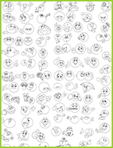 coloriage planche smileys