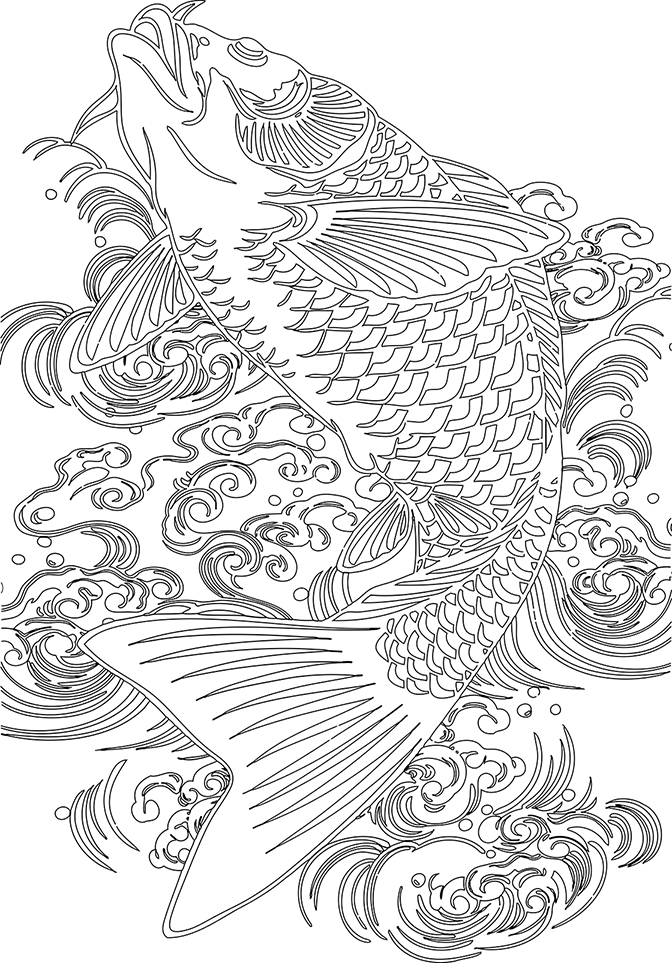 tatouage poisson asiatique