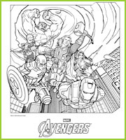 Thor Hulk Iron Man Capt America Oeil de faucon et la Veuve Noire