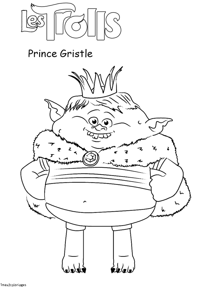 coloriage troll Prince Gristle