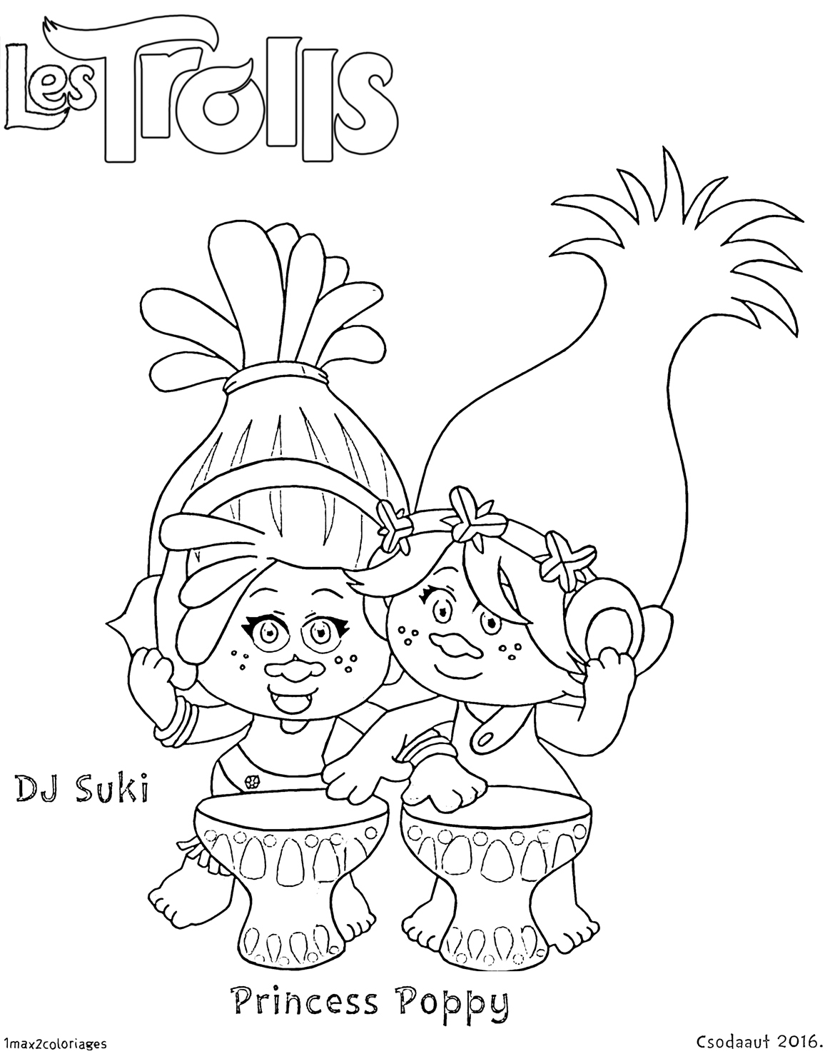 Les Trolls : Princesse Poppy  Coloriage trolls, Coloriage