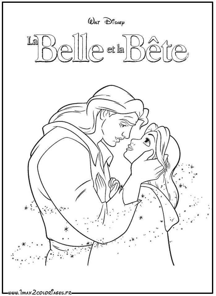 coloriages La Belle et la Bête 