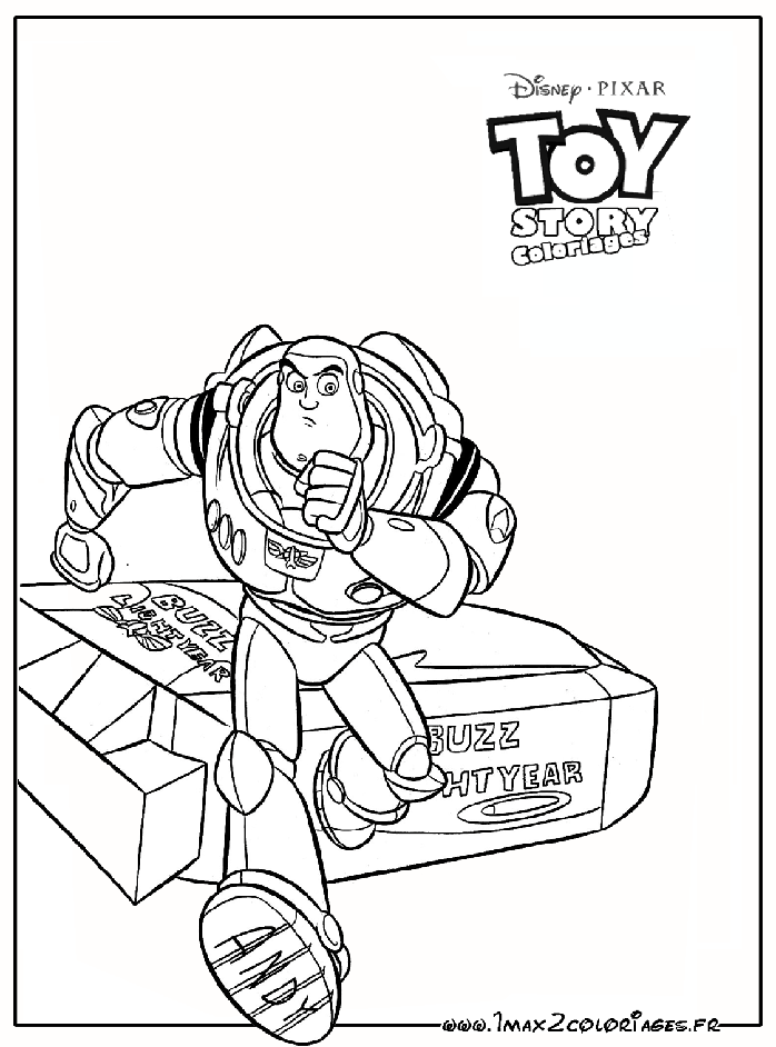 Coloriages du film pixar walt disney Toy Story 2  Buzz l'eclair vers l