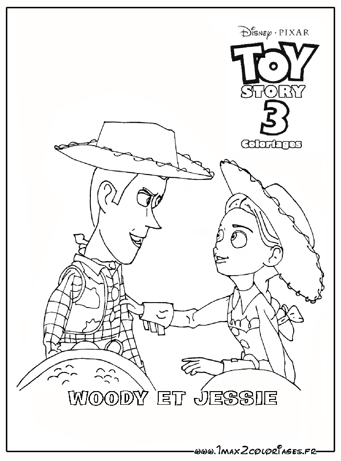 jessie et woody coloriage