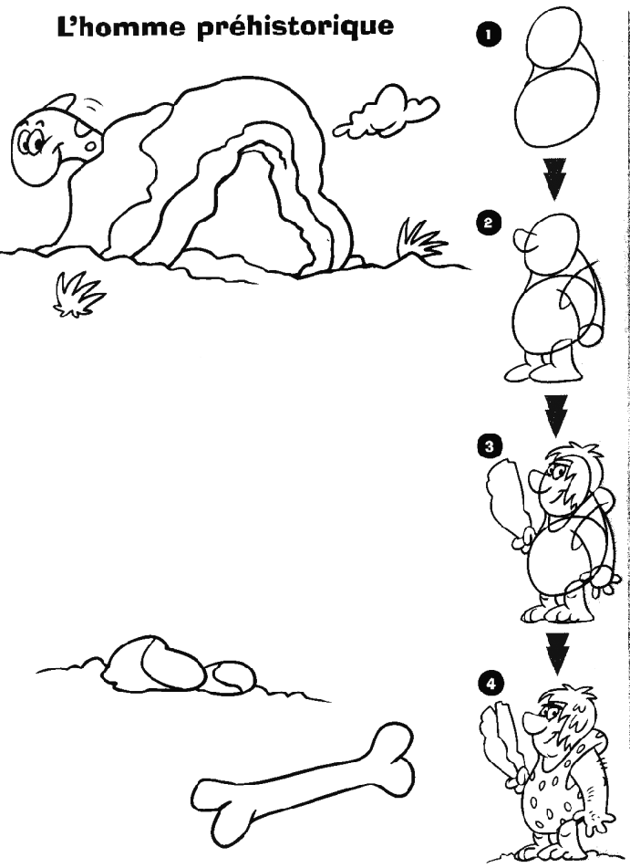 dessiner un homme prehistorique
