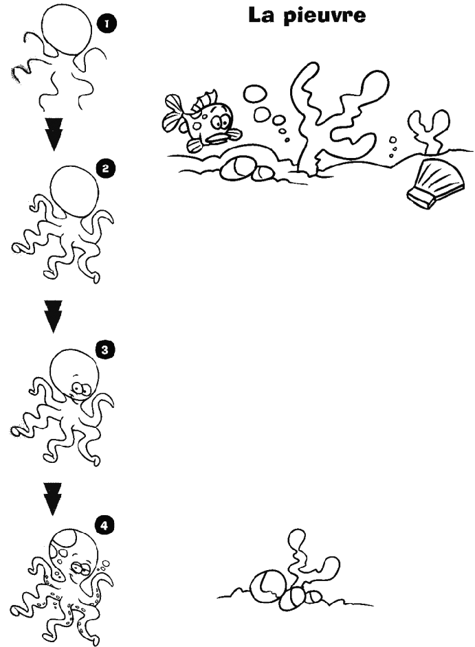 dessiner une pieuvre