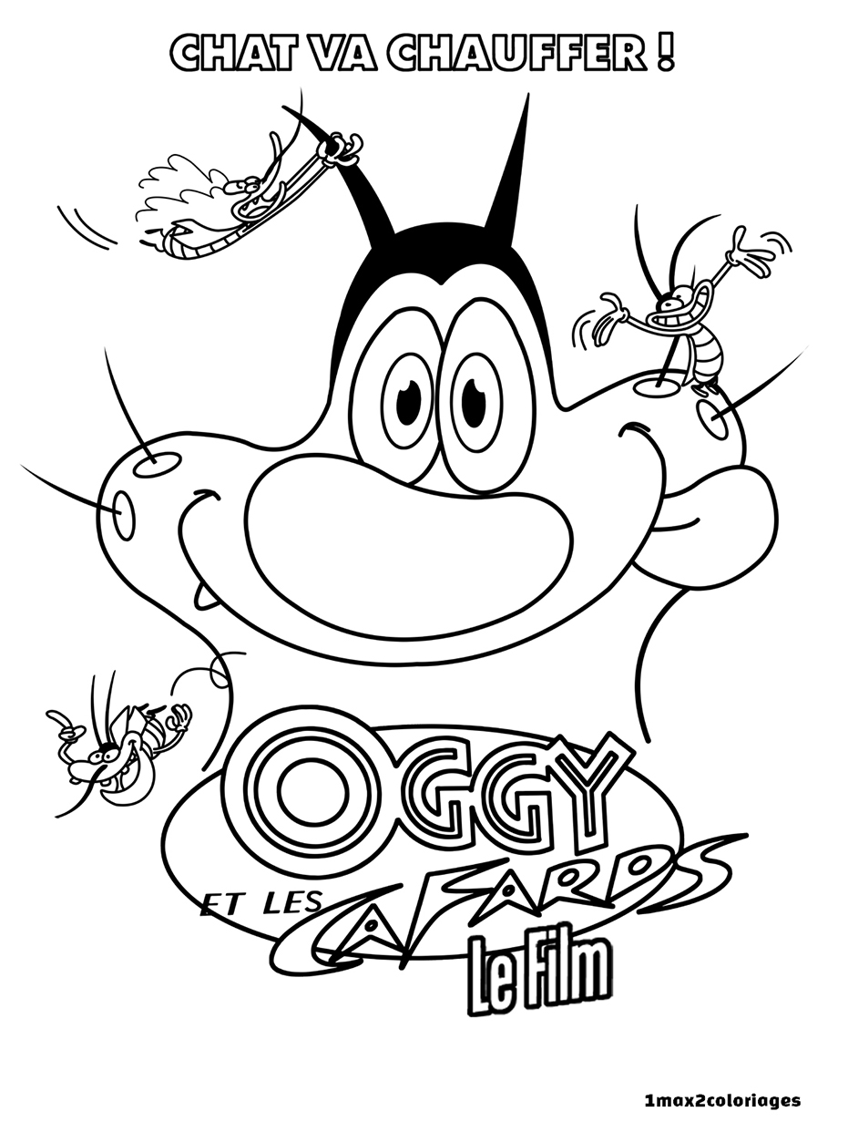 afffiche de film coloriage Oggy et les cafards