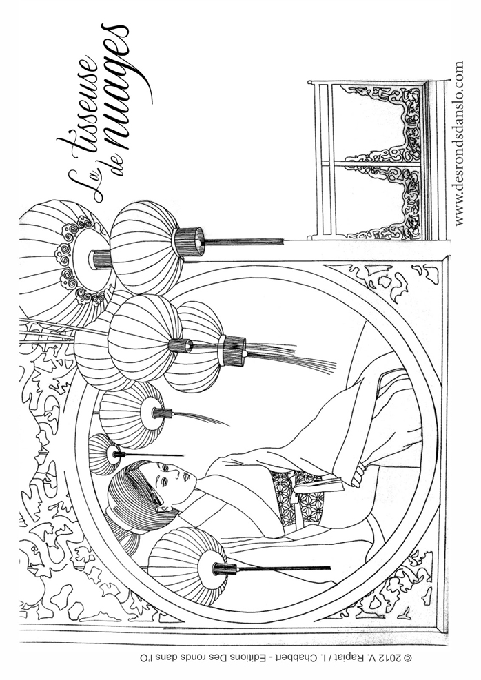 coloriage pour adulte anti-stress, La tisseuse de nuages a imprimer