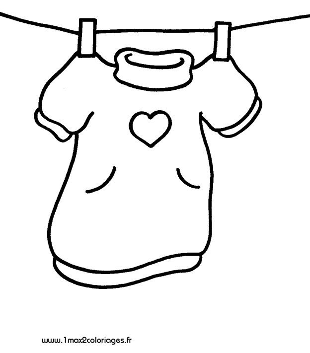 mes premiers coloriage un vetement seche sur la corde à linge