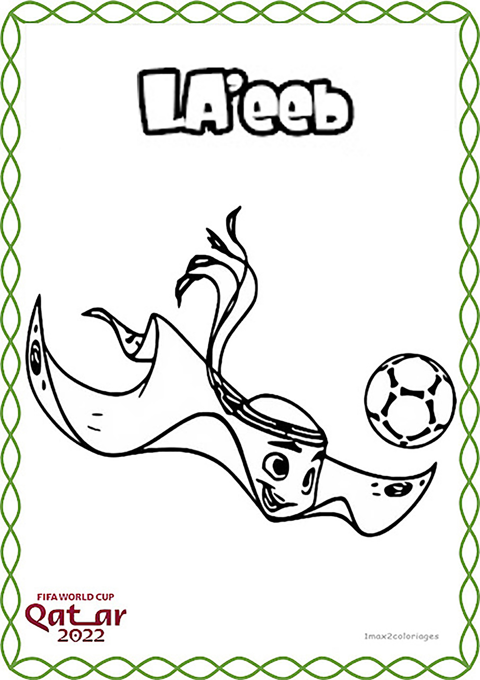 coloriage mascotte mondial 2022 au qatar