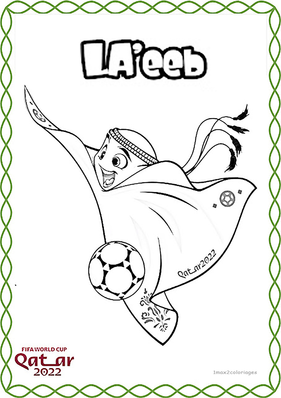 coloriage mascotte mondial 2022