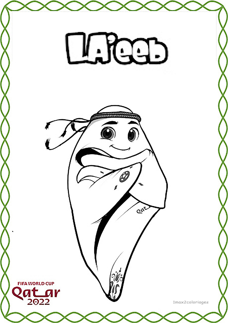 coloriage mascotte mondial 2022