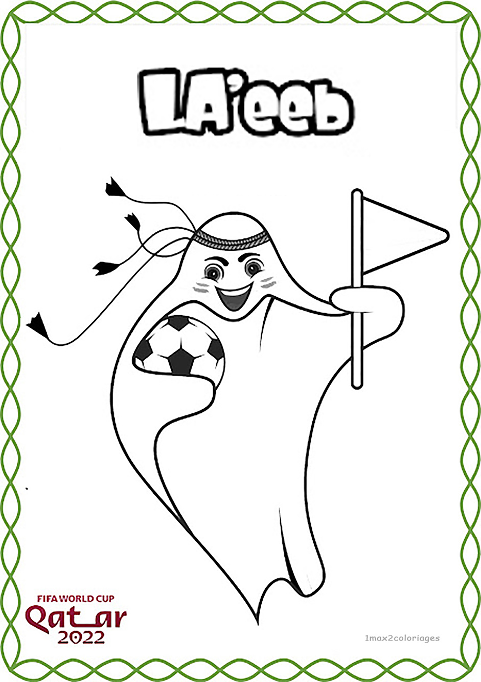 coloriage mascotte mondial 2022