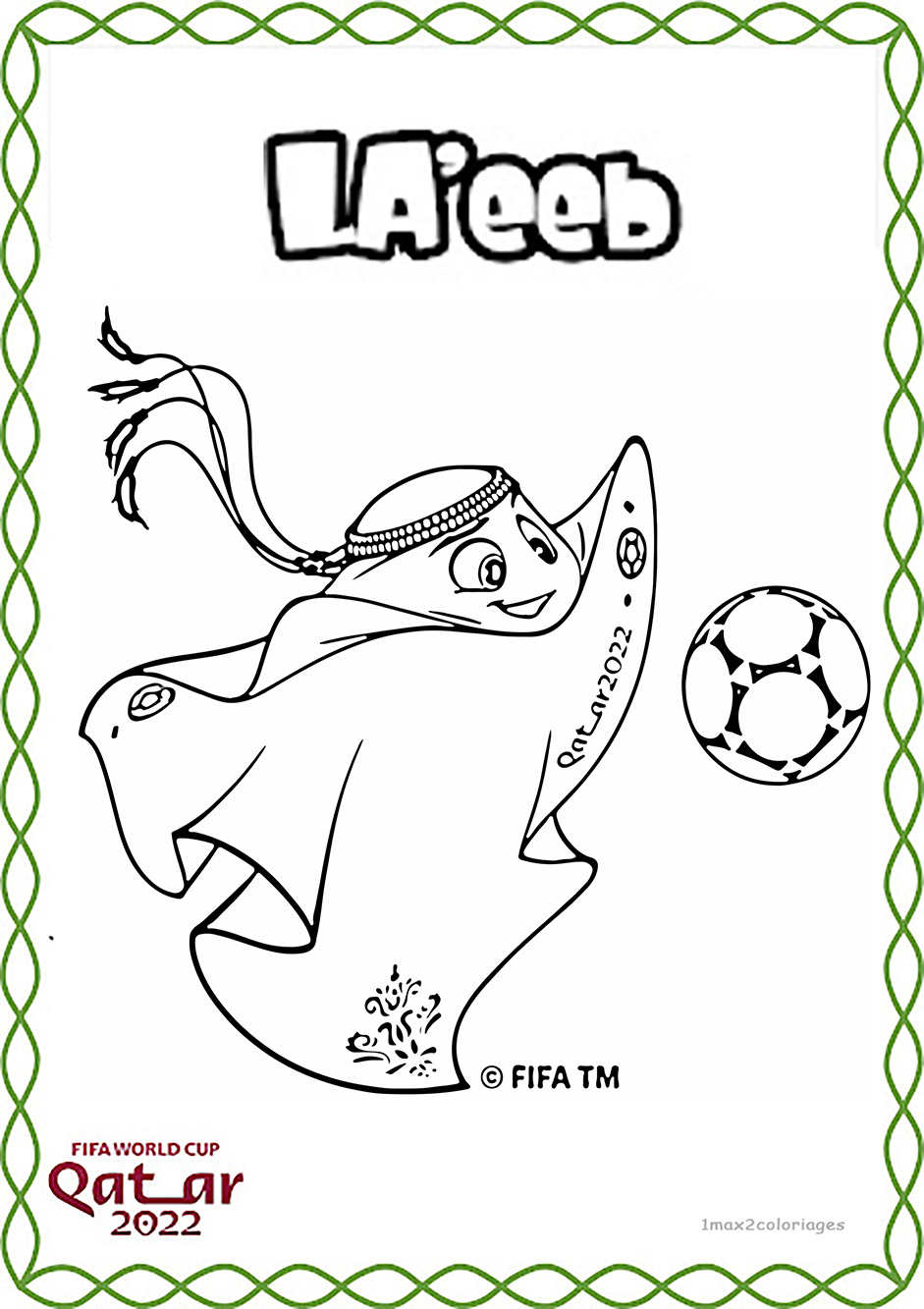 coloriage mascotte mondial 2022