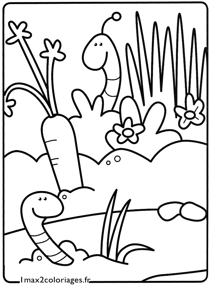 coloriage Les petits vers