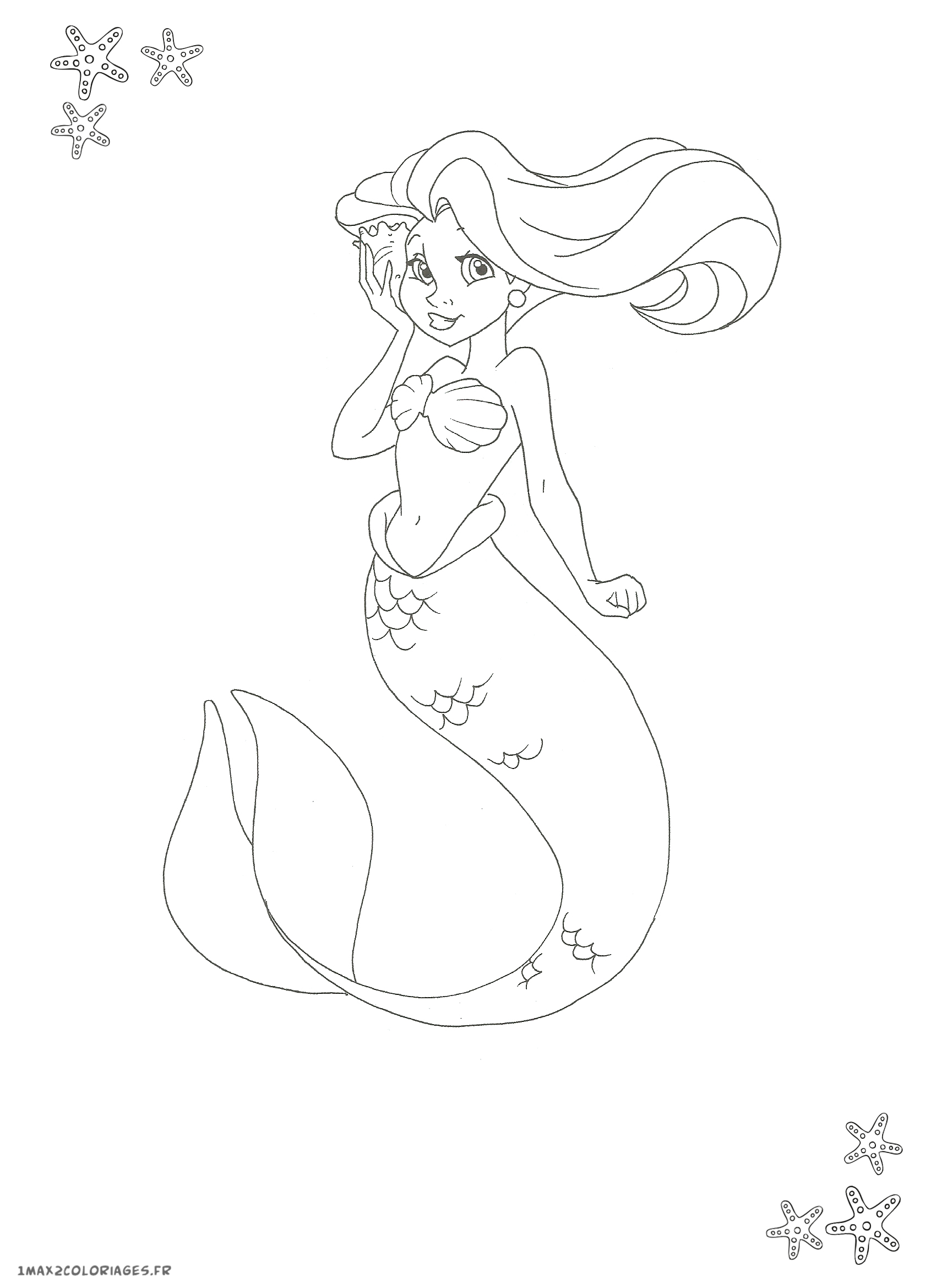 coloriage monde de sirène
