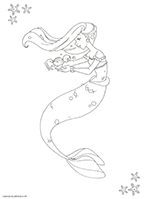 coloriage sirene numero 3