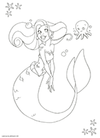 coloriage sirene numero 6