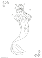 coloriage sirene numero 8
