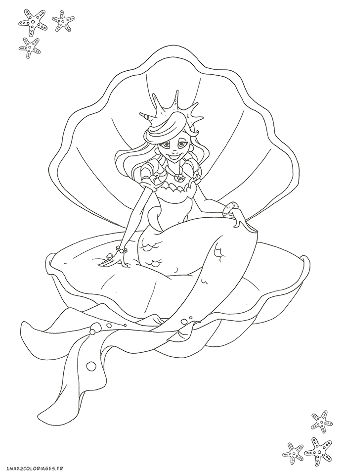 coloriage monde de sirène
