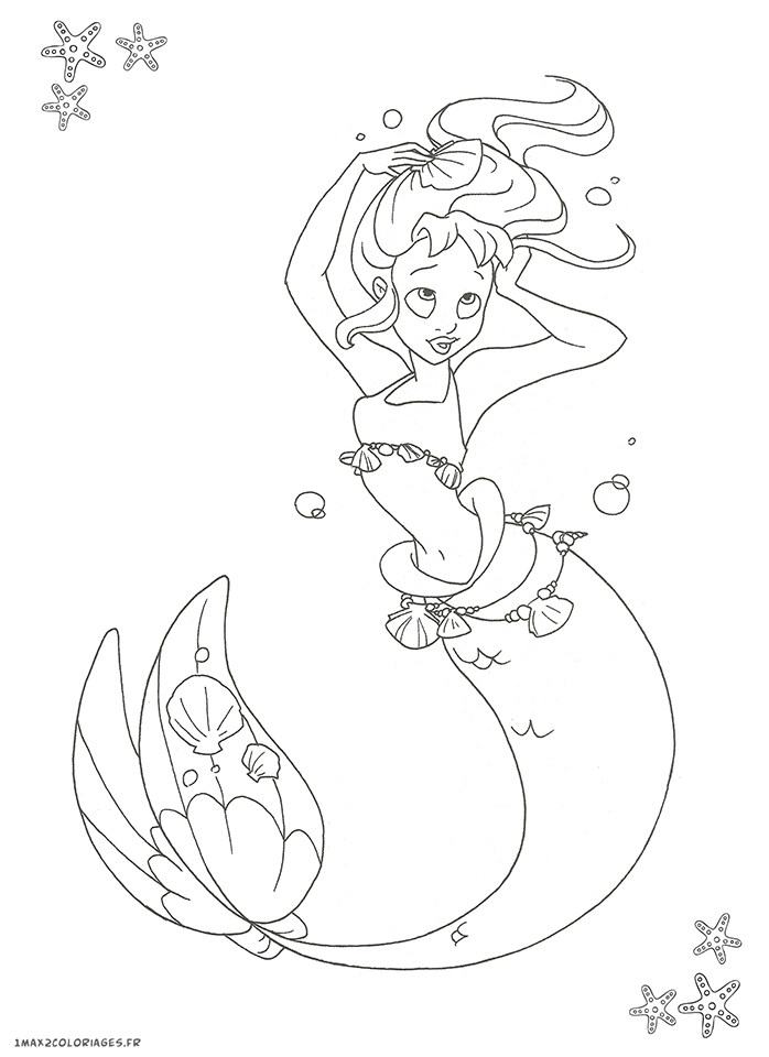 coloriage monde de sirène