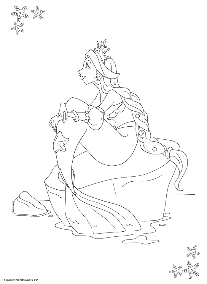 coloriage monde de sirène