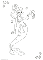 coloriage sirene numero 18