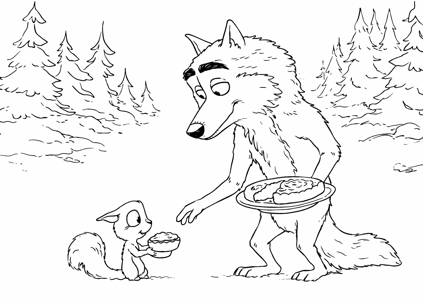 l'écureuil accepte de la tarte aux legumes