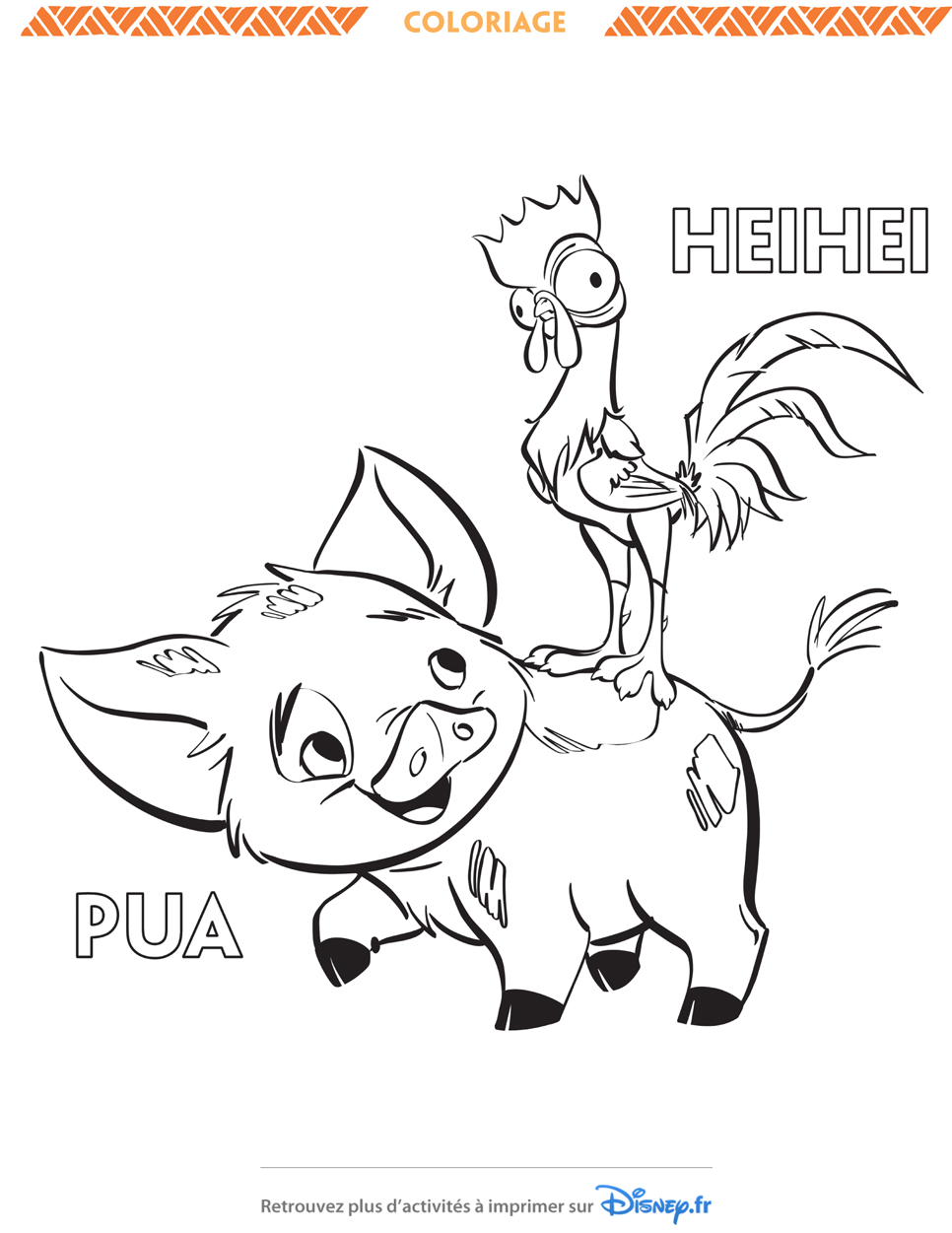Coloriage de Pua et Hei Hei
